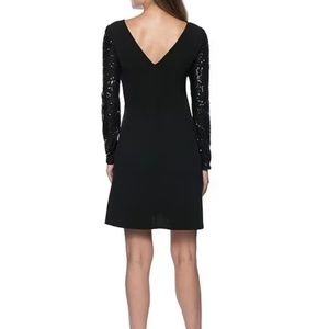 NWT LBD Black Sequin Sleeve Dress